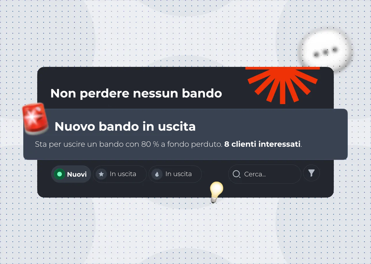 Schermata delle notifiche di Bando Easy sui nuovi bandi disponibili